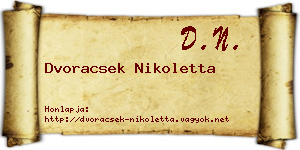 Dvoracsek Nikoletta névjegykártya