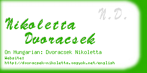 nikoletta dvoracsek business card